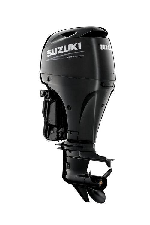 Motor fueraborda Suzuki DF100B de 100 CV, vista diagonal