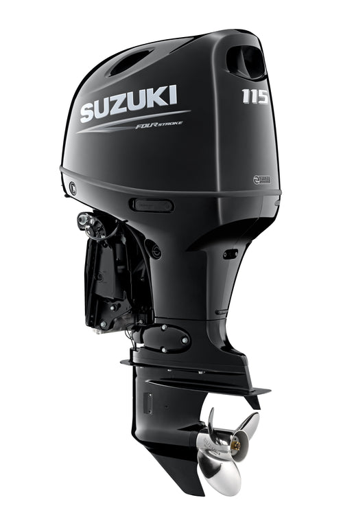 Motor fueraborda Suzuki DF115BT de 115 CV, vista de perfil