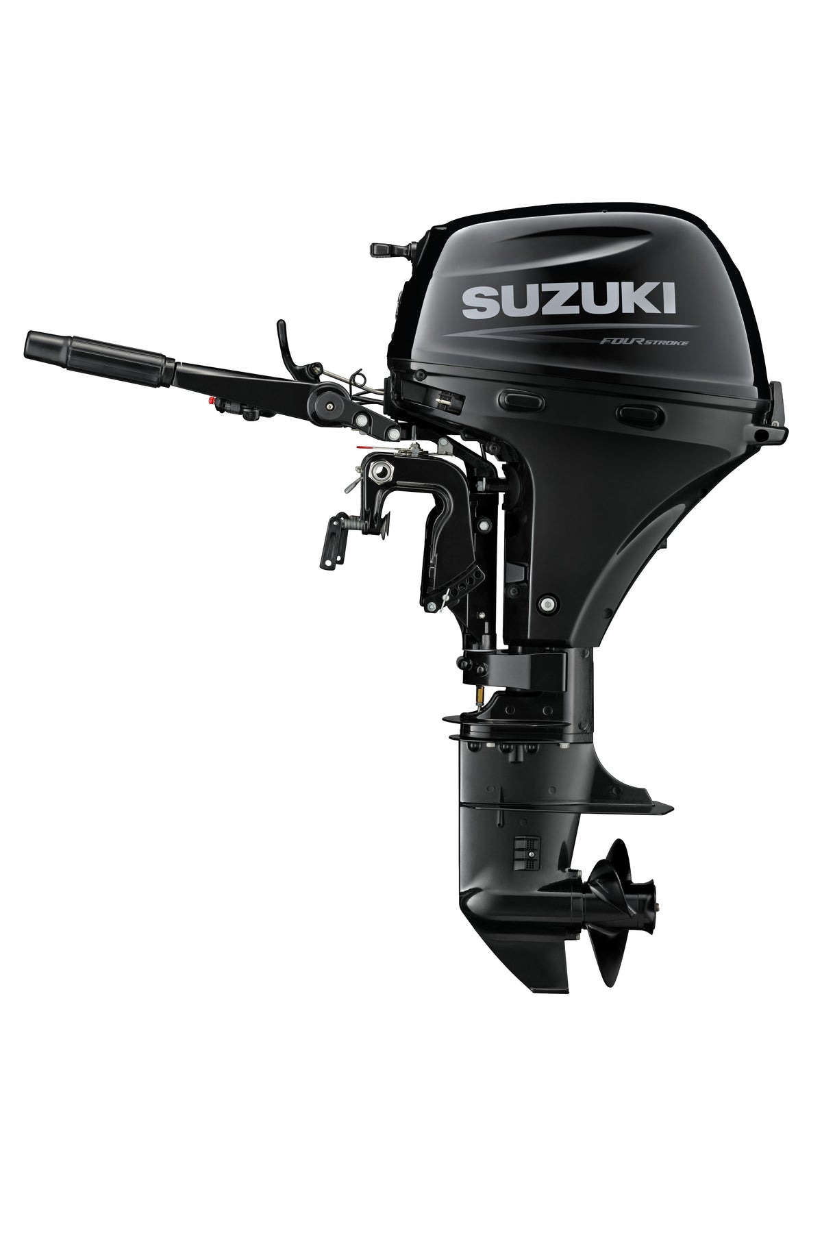Motor fueraborda Suzuki DF15A de 15 CV, vista lateral
